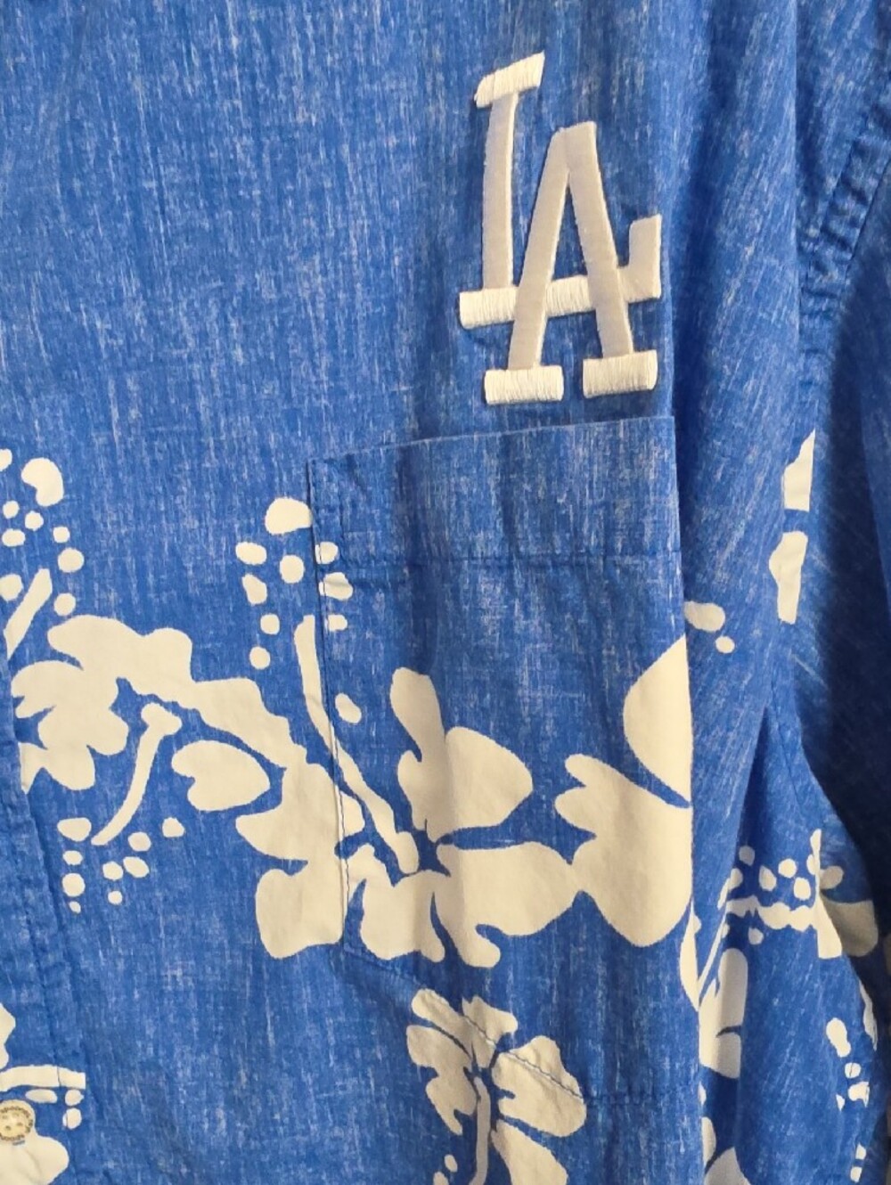 reyn spooner LA Dodgers Blue Floral Button-Down Shirt 2XL - Picture 2 of 8